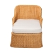 bali & pari Cesar Natural Rattan Chaise Lounge Chair with Cushion - Handwoven Wicker Accent Lounger with Rounded Backrest and Arms for Living Room, Bedroom or Sunroom - BSOCesar-Light Honey/Rattan-Cushion-Lounger