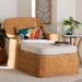 bali & pari Cesar Natural Rattan Chaise Lounge Chair with Cushion - Handwoven Wicker Accent Lounger with Rounded Backrest and Arms for Living Room, Bedroom or Sunroom - BSOCesar-Light Honey/Rattan-Cushion-Lounger