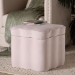 Baxton Studio Paulina Velvet Storage Ottoman - Lid Top Accent Stool with Interior Storage and Scalloped Outline for Bedroom or Living Room, Light Pink - BSOBBT5610-Light Pink Velvet-Storage-Ottoman