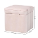 Baxton Studio Paulina Velvet Storage Ottoman - Lid Top Accent Stool with Interior Storage and Scalloped Outline for Bedroom or Living Room, Light Pink - BSOBBT5610-Light Pink Velvet-Storage-Ottoman