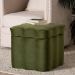 Baxton Studio Paulina Velvet Storage Ottoman - Lid Top Accent Stool with Interior Storage and Scalloped Outline for Bedroom or Living Room, Moss Green - BSOBBT5610-Moss Green Velvet-Storage-Ottoman