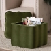 Baxton Studio Paulina Velvet Storage Ottoman - Lid Top Accent Stool with Interior Storage and Scalloped Outline for Bedroom or Living Room, Moss Green - BSOBBT5610-Moss Green Velvet-Storage-Ottoman