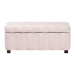 Baxton Studio Paulina Velvet Storage Bench - Lift Top Accent Bench with Interior Storage and Scalloped Outline for Bedroom or Living Room, Light Pink - BSOBBT3246-Light Pink Velvet-Storage-Bench