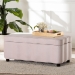 Baxton Studio Paulina Velvet Storage Bench - Lift Top Accent Bench with Interior Storage and Scalloped Outline for Bedroom or Living Room, Light Pink - BSOBBT3246-Light Pink Velvet-Storage-Bench
