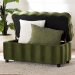 Baxton Studio Paulina Velvet Storage Bench - Lift Top Accent Bench with Interior Storage and Scalloped Outline for Bedroom or Living Room, Moss Green - BSOBBT3246-Moss Green Velvet-Storage-Bench