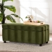 Baxton Studio Paulina Velvet Storage Bench - Lift Top Accent Bench with Interior Storage and Scalloped Outline for Bedroom or Living Room, Moss Green - BSOBBT3246-Moss Green Velvet-Storage-Bench
