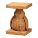 bali & pari Pembroke Penguin End Table - Handwoven Rattan Sculptural Accent Side Table with Platform Base