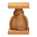 bali & pari Pembroke Penguin End Table - Handwoven Rattan Sculptural Accent Side Table with Platform Base - BSOPenguin-Natural Rattan-ET
