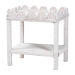 bali & pari Sumana Natural Rattan Side Table - Handwoven Wicker 2-Tier Accent End Table with Scalloped Tray Top for Living Room, White
