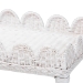 bali & pari Sumana Natural Rattan Side Table - Handwoven Wicker 2-Tier Accent End Table with Scalloped Tray Top for Living Room, White - BSOWS069-White Rattan-Side Table