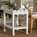 bali & pari Sumana Natural Rattan Side Table - Handwoven Wicker 2-Tier Accent End Table with Scalloped Tray Top for Living Room, White - BSOWS069-White Rattan-Side Table