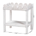 bali & pari Sumana Natural Rattan Side Table - Handwoven Wicker 2-Tier Accent End Table with Scalloped Tray Top for Living Room, White - BSOWS069-White Rattan-Side Table