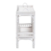 bali & pari Lombok Natural Rattan Console Table - Handwoven Wicker 2-Tier Accent Table with Raised Tray Top for Living Room or Entryway, White - BSOLombok-Rattan-White-Console Table