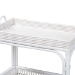 bali & pari Lombok Natural Rattan Wine Cart - Handwoven Wicker 2-Tier Mobile Bar Cart with Raised Tray Top Kitchen or Lounge, White - BSOLombok-Rattan-White-Cart