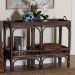 bali & pari Lombok Natural Rattan Console Table - Handwoven Wicker 2-Tier Accent Table with Raised Tray Top for Living Room or Entryway, Espresso - BSOLombok-Rattan-Coffee Bean-Console Table