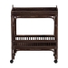 bali & pari Lombok Natural Rattan Wine Cart - Handwoven Wicker 2-Tier Mobile Bar Cart with Raised Tray Top Kitchen or Lounge, Espresso - BSOLombok-Rattan-Coffee Bean-Cart