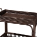 bali & pari Lombok Natural Rattan Wine Cart - Handwoven Wicker 2-Tier Mobile Bar Cart with Raised Tray Top Kitchen or Lounge, Espresso - BSOLombok-Rattan-Coffee Bean-Cart