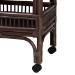 bali & pari Lombok Natural Rattan Wine Cart - Handwoven Wicker 2-Tier Mobile Bar Cart with Raised Tray Top Kitchen or Lounge, Espresso - BSOLombok-Rattan-Coffee Bean-Cart