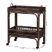 bali & pari Lombok Natural Rattan Wine Cart - Handwoven Wicker 2-Tier Mobile Bar Cart with Raised Tray Top Kitchen or Lounge, Espresso - BSOLombok-Rattan-Coffee Bean-Cart