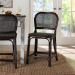 bali & pari Irene Natural Rattan Counter Stool - Handwoven Wicker Accent Stool with Lattice Backrest for Kitchen Island Seating - BSOIrene-Coffee Bean-Rattan-CS