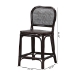 bali & pari Irene Natural Rattan Counter Stool - Handwoven Wicker Accent Stool with Lattice Backrest for Kitchen Island Seating - BSOIrene-Coffee Bean-Rattan-CS