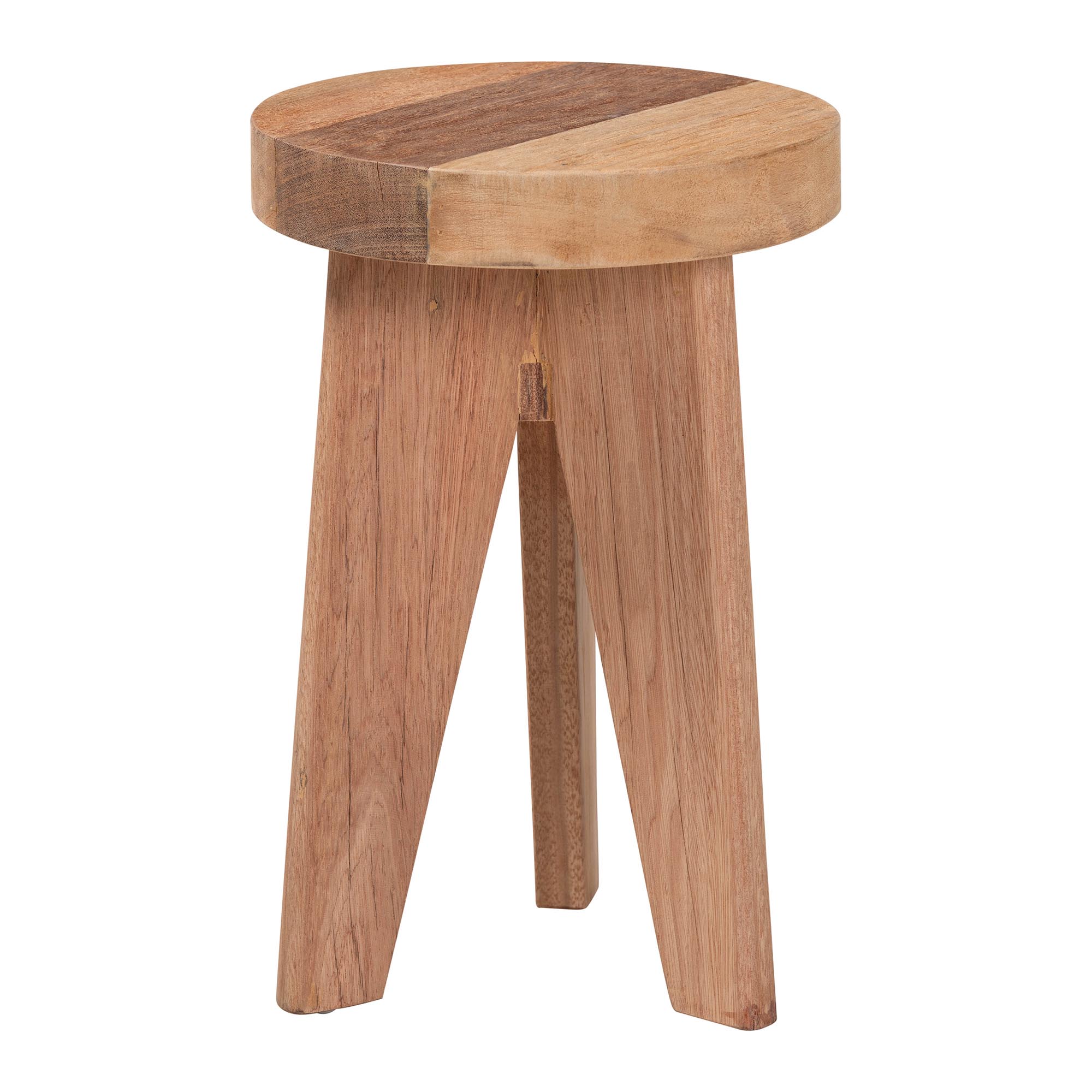 bali & pari Sayen Acacia Wood Multipurpose Accent Stool - Sculptural End Table with Flared Tripod Base for Living Room, Bedroom or Dining Room