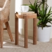 bali & pari Shadi Acacia Wood Multipurpose Accent Stool - Sculptural End Table with Tripod Base for Living Room, Bedroom or Dining Room - BSOShadi-Natural-Stool