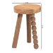 bali & pari Sihu Acacia Wood Multipurpose Accent Stool - Sculptural End Table with Bobbin Tripod Base for Living Room, Bedroom or Dining Room - BSOSihu-Natural-Stool