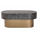 bali & pari Emery Capiz Shell Coffee Table - Mother of Pearl Oval Accent Table with Geometric Pattern and Pedestal Base for Living Room or Lounge Space - BSOF2508-FT2-Capiz-CT