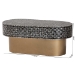 bali & pari Emery Capiz Shell Coffee Table - Mother of Pearl Oval Accent Table with Geometric Pattern and Pedestal Base for Living Room or Lounge Space - BSOF2508-FT2-Capiz-CT