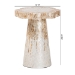 bali & pari Beile Capiz Shell Pedestal End Table - Mother of Pearl Scalloped Accent Table with Textured Inlay Surface for Living Room or Lounge Space - BSOF2508-FT9-Capiz-ET