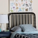 Baxton Studio Finley Turned Bobbin Headboard - Crafted Wood Panel with Decorative Spindle Design for Cottage Farmhouse Bedroom, Twin, Black - BSOMG9820-Black-Twin-Headboard