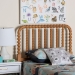 Baxton Studio Finley Turned Bobbin Headboard - Crafted Wood Panel with Decorative Spindle Design for Cottage Farmhouse Bedroom, Twin, Oak Brown - BSOMG9820-NT Oak-Twin-Headboard