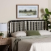 Baxton Studio Finley Turned Bobbin Headboard - Crafted Wood Panel with Decorative Spindle Design for Cottage Farmhouse Bedroom, Full, Black - BSOMG9820-Black-Full-Headboard