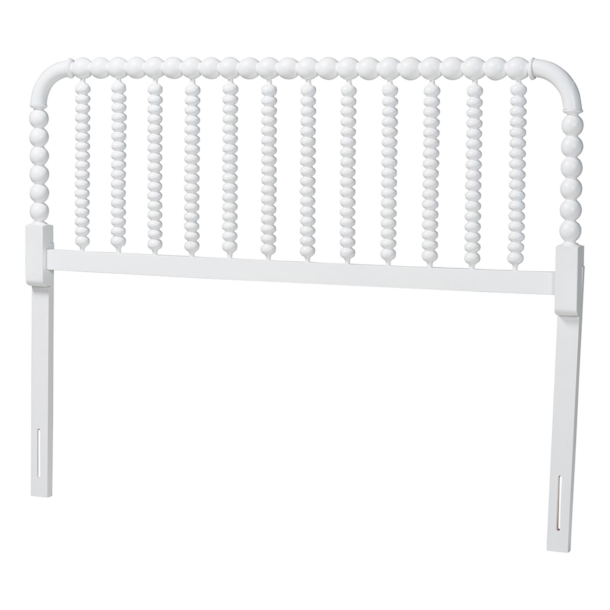 Baxton Studio Finley Turned Bobbin Headboard - Crafted Wood Panel with Decorative Spindle Design for Cottage Farmhouse Bedroom, Full, White