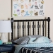Baxton Studio Juliette Turned Spindle Headboard - Crafted Wood Panel with Decorative Spoke Design for Cottage Farmhouse Bedroom, Twin, Black - BSOMG9821-Black-Twin-Headboard
