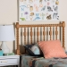 Baxton Studio Juliette Turned Spindle Headboard - Crafted Wood Panel with Decorative Spoke Design for Cottage Farmhouse Bedroom, Twin, Oak Brown - BSOMG9821-NT Oak-Twin-Headboard