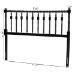 Baxton Studio Juliette Turned Spindle Headboard - Crafted Wood Panel with Decorative Spoke Design for Cottage Farmhouse Bedroom, Full, Black - BSOMG9821-Black-Full-Headboard
