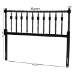 Baxton Studio Juliette Turned Spindle Headboard - Crafted Wood Panel with Decorative Spoke Design for Cottage Farmhouse Bedroom, Full, Black - BSOMG9821-Black-Full-Headboard