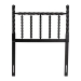 Baxton Studio Edaline Bamboo Motif Headboard - Crafted Wood Panel with Decorative Turned Spindle Design for Boho Costal Bedroom, Twin, Black - BSOMG9822-Black-Twin-Headboard