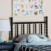 Baxton Studio Edaline Bamboo Motif Headboard - Crafted Wood Panel with Decorative Turned Spindle Design for Boho Costal Bedroom, Twin, Black - BSOMG9822-Black-Twin-Headboard