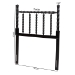 Baxton Studio Edaline Bamboo Motif Headboard - Crafted Wood Panel with Decorative Turned Spindle Design for Boho Costal Bedroom, Twin, Black - BSOMG9822-Black-Twin-Headboard