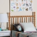 Baxton Studio Edaline Bamboo Motif Headboard - Crafted Wood Panel with Decorative Turned Spindle Design for Boho Costal Bedroom, Twin, Oak Brown - BSOMG9822-NT Oak-Twin-Headboard
