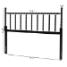 Baxton Studio Edaline Bamboo Motif Headboard - Crafted Wood Panel with Decorative Turned Spindle Design for Boho Costal Bedroom, Full, Black - BSOMG9822-Black-Full-Headboard