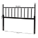 Baxton Studio Edaline Bamboo Motif Headboard - Crafted Wood Panel with Decorative Turned Spindle Design for Boho Costal Bedroom, Full, Black - BSOMG9822-Black-Full-Headboard
