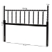 Baxton Studio Edaline Bamboo Motif Headboard - Crafted Wood Panel with Decorative Turned Spindle Design for Boho Costal Bedroom, Full, Black - BSOMG9822-Black-Full-Headboard