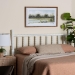 Baxton Studio Edaline Bamboo Motif Headboard - Crafted Wood Panel with Decorative Turned Spindle Design for Boho Costal Bedroom, Full, White - BSOMG9822-White-Full-Headboard