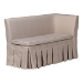 Baxton Studio Reuben 3-Piece Fabric Upholstered Dining Nook Set - Corner Kitchen Dining Banquette Set with Skirted Base, L-Shaped Seating for Small Spaces, Beige - BSOReuben-Light Beige/Walnut-3PC Dining Nook Set