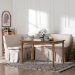 Baxton Studio Reuben 3-Piece Fabric Upholstered Dining Nook Set - Corner Kitchen Dining Banquette Set with Skirted Base, L-Shaped Seating for Small Spaces, Beige - BSOReuben-Light Beige/Walnut-3PC Dining Nook Set