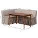 Baxton Studio Reuben 3-Piece Fabric Upholstered Dining Nook Set - Corner Kitchen Dining Banquette Set with Skirted Base, L-Shaped Seating for Small Spaces, Beige - BSOReuben-Light Beige/Walnut-3PC Dining Nook Set